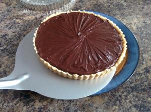 Chocolate caramel peanut tart