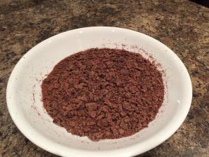 Making the ganache - chopped chocolate