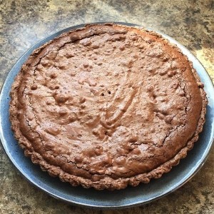 Completed brownie tart