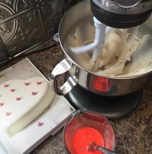 Making the cake batter