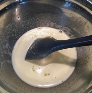 Making the curd in the double boiler