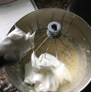 Adding the meringue